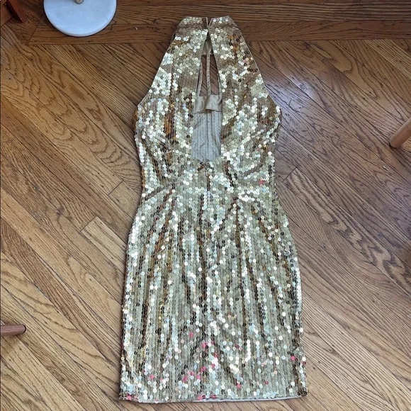 VTG Niteline gold sequined dress size 6 - Picture 5 of 5